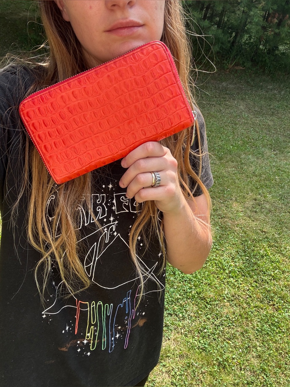 Furla Leather Croc Embossed Long Wallet - Picture 4 of 16